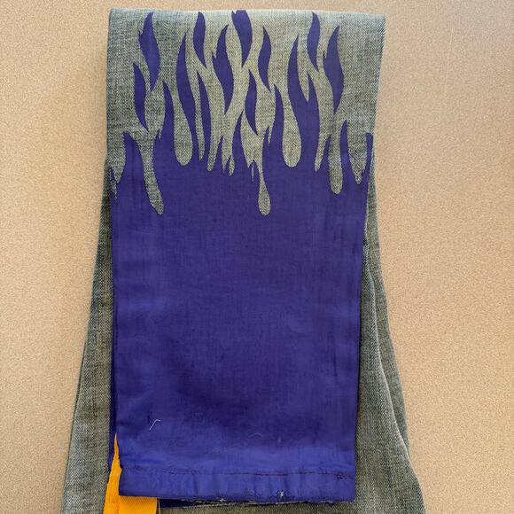 Cooper 9 Men SZ 36 Skinny Distressed Flames Purple Yellow Rocker Streetwear - Picture 11 of 11